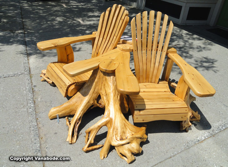 double hand carved wood chairs in belfast maine