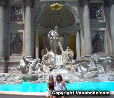 A picture of a beautiful larger than life fountain at Caesars