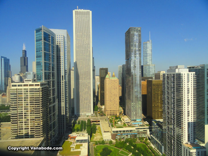 chicago skyline from my friends condo in the sky