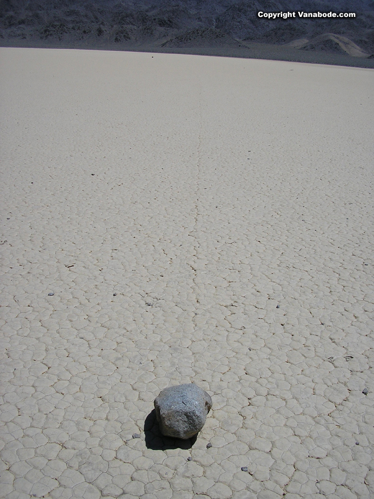 picture of rock slide on race track in death valley