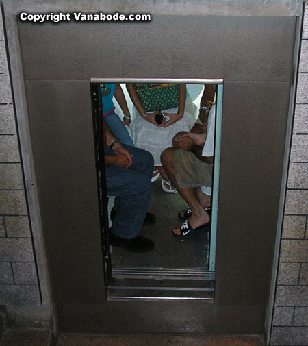 Picture of passengers in pod awaiting ride to top of Gateway Arch