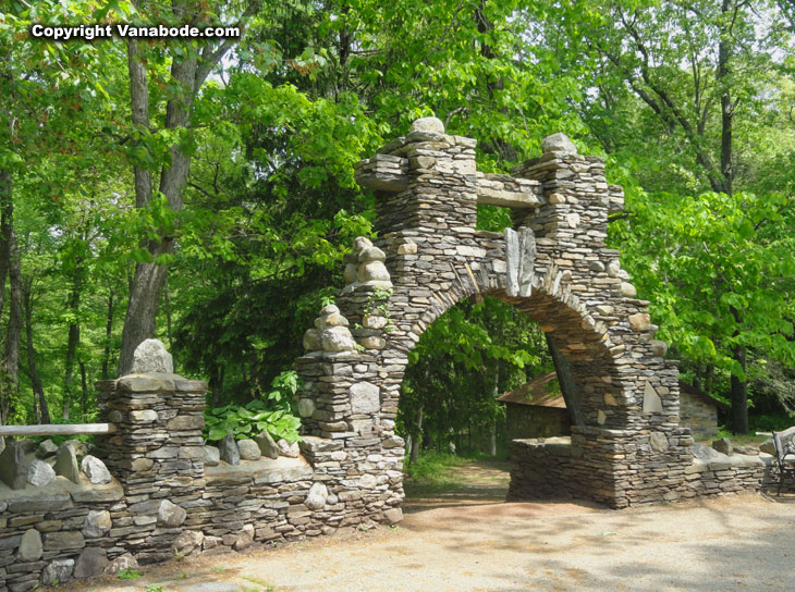 Gillette Castle free standing rock entrance to the State Park in Connecticut