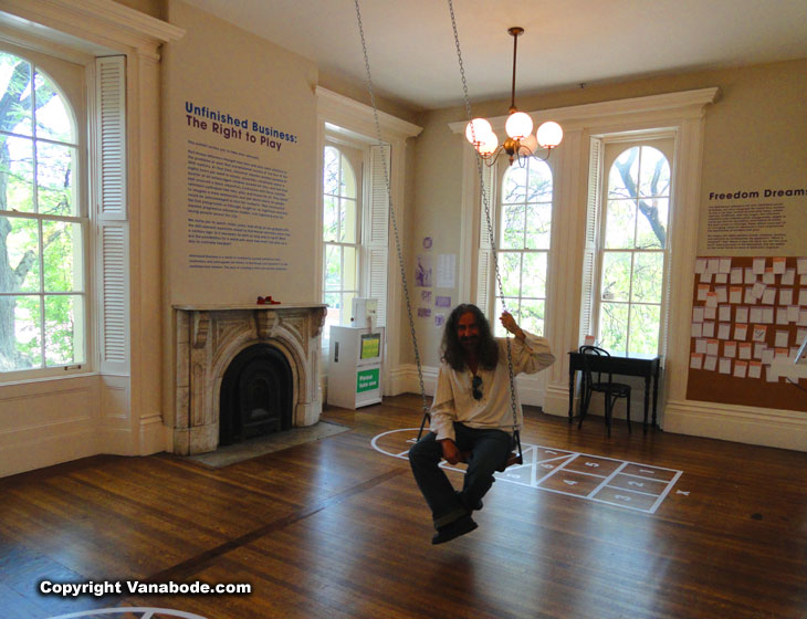 Jane Hull House Museum indoor swing its FUN!