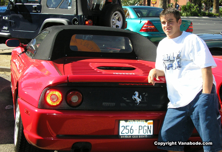 picture of josh in las vegas with ferrari