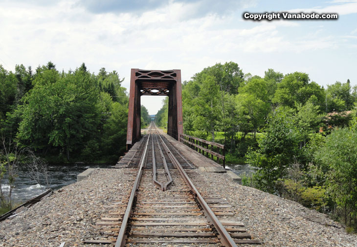 rangeley maine area with railroad tracks