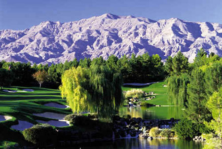 Looking at this photo of hole- 18 at Shadow Creek in North Las Vegas shows why this is a combination of every golf shot and every setting ever created.