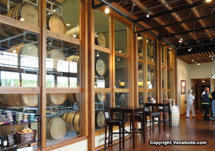 wine barrels at one of the wineries in vintners village picture