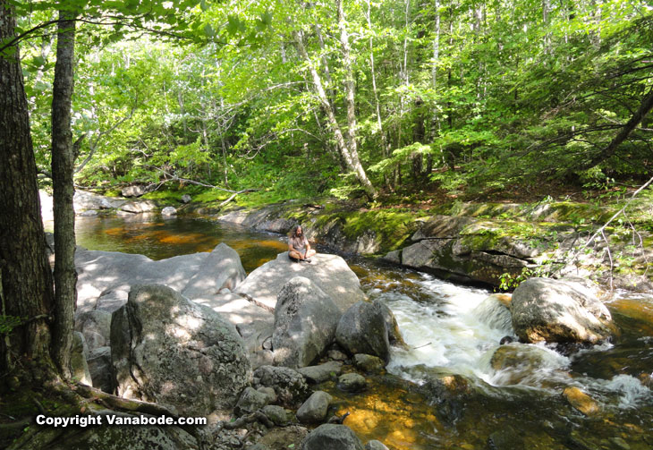 hiking waterfalls of white mountains on road trip