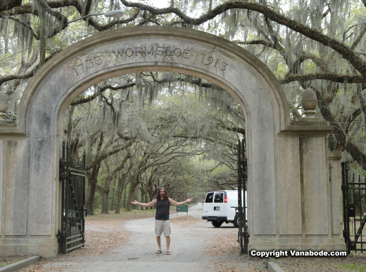 wormsloe historic site entrance near savannah georgia picture